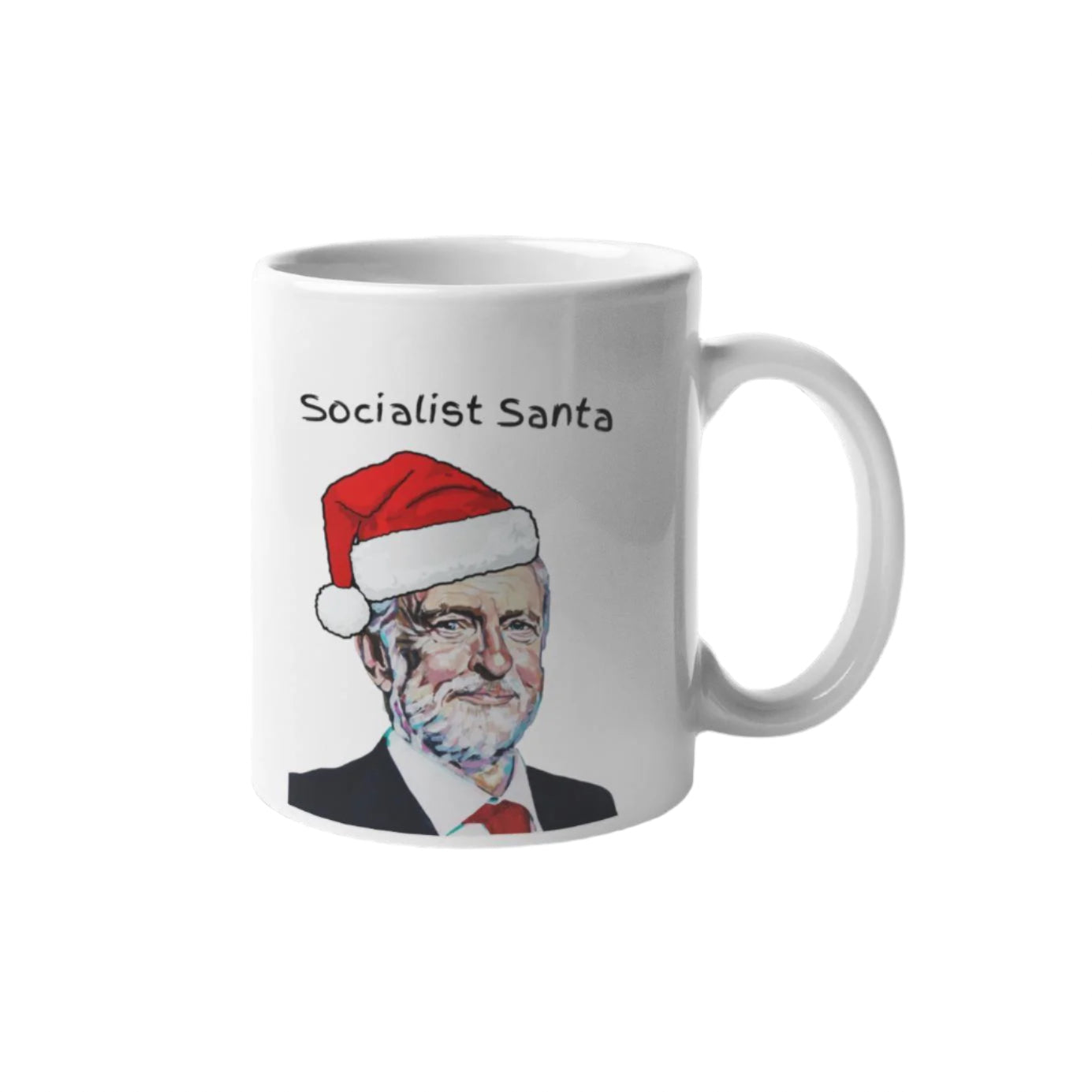 Socialist Santa Mug Jeremy Corbyn in a santa hat