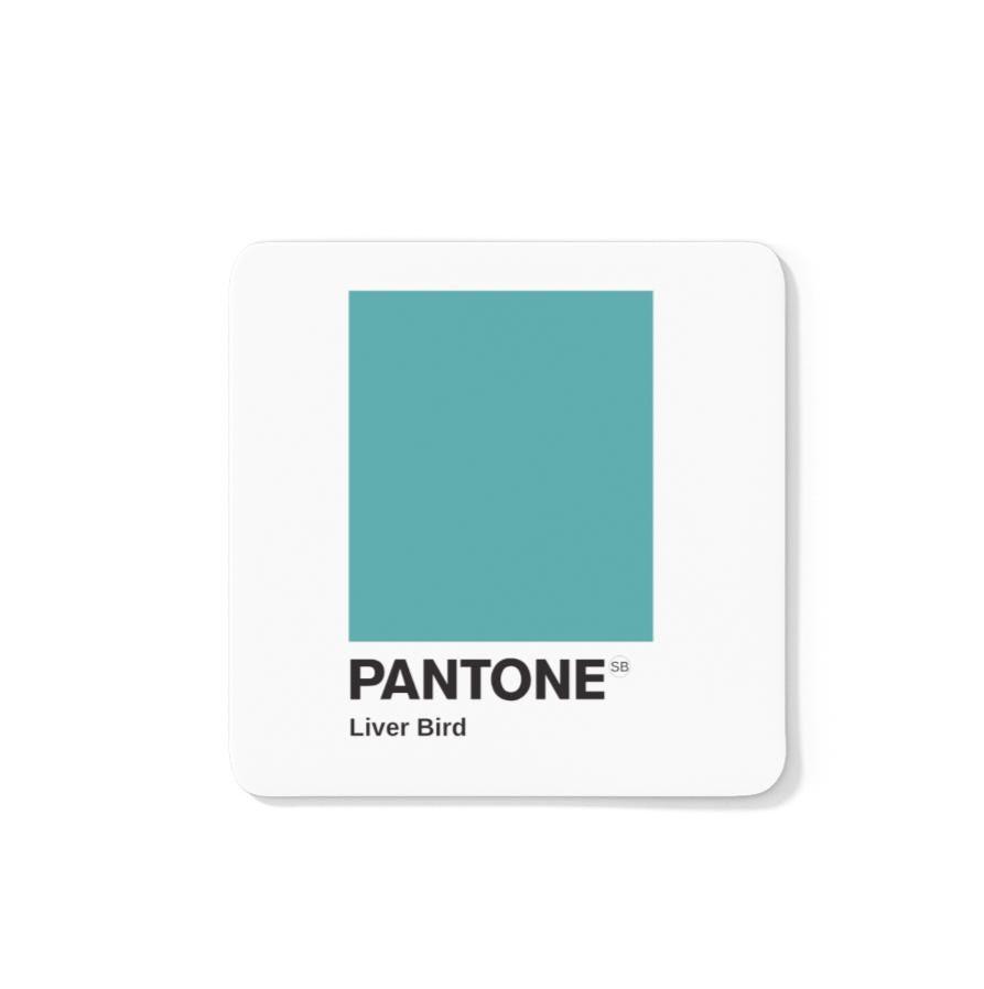 Scouse Pantone Coaster - Liver Bird Blue