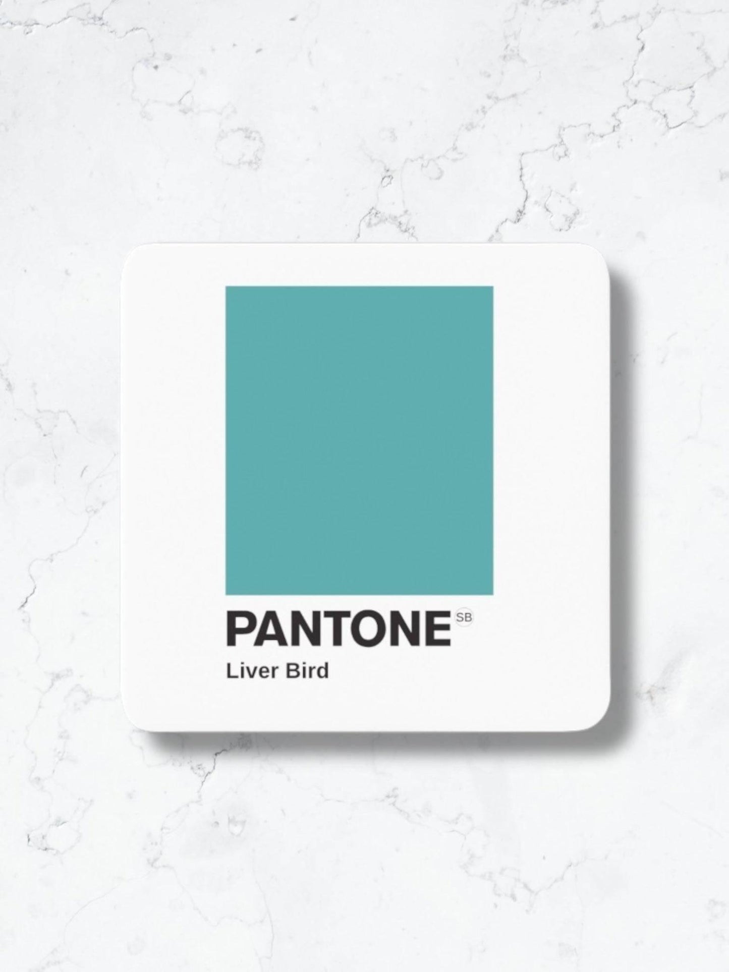 Scouse Pantone Coaster - Liver Bird Blue