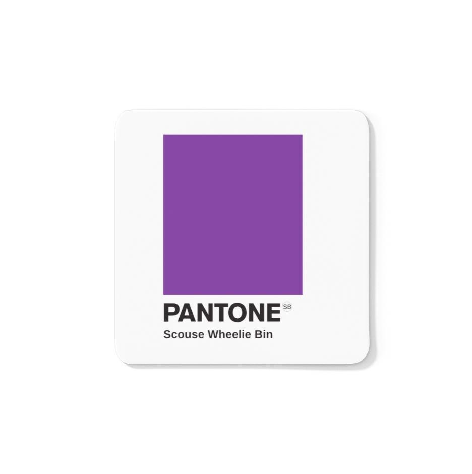 Scouse Pantone Coaster - Wheelie Bin Purple