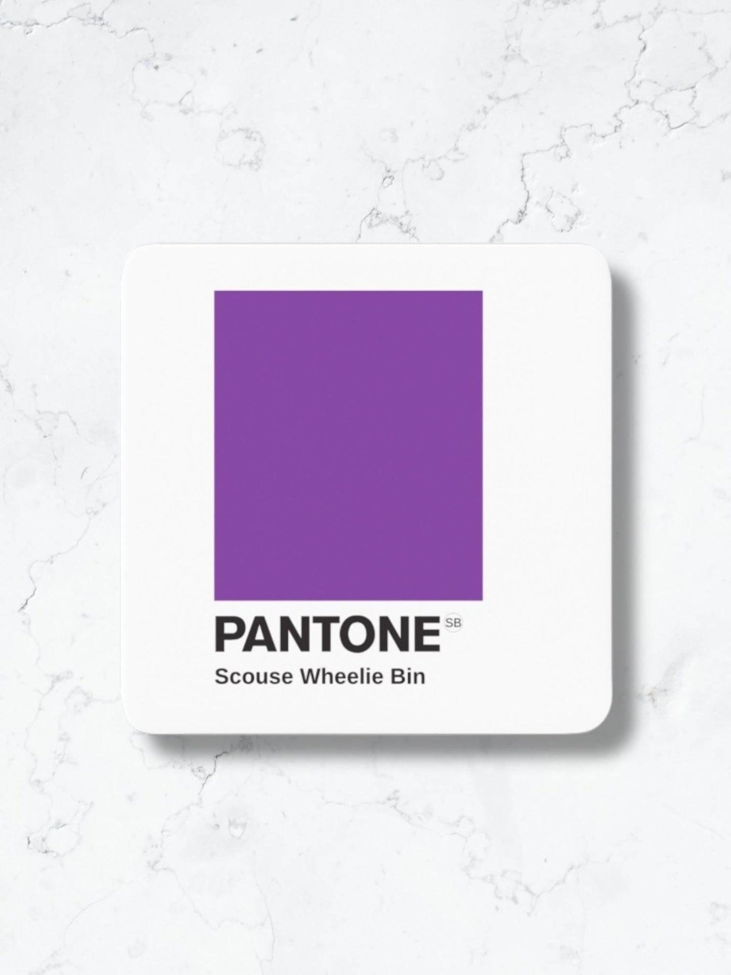 Scouse Pantone Coaster - Wheelie Bin Purple