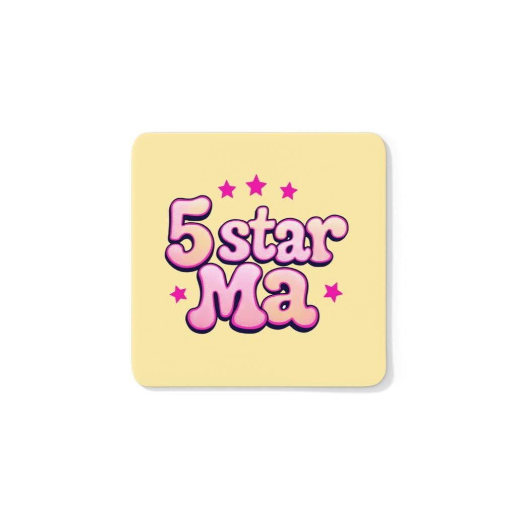 A ‘5 Star Ma’ coaster featuring a funny review-style design – the perfect Scouse gift for mums.