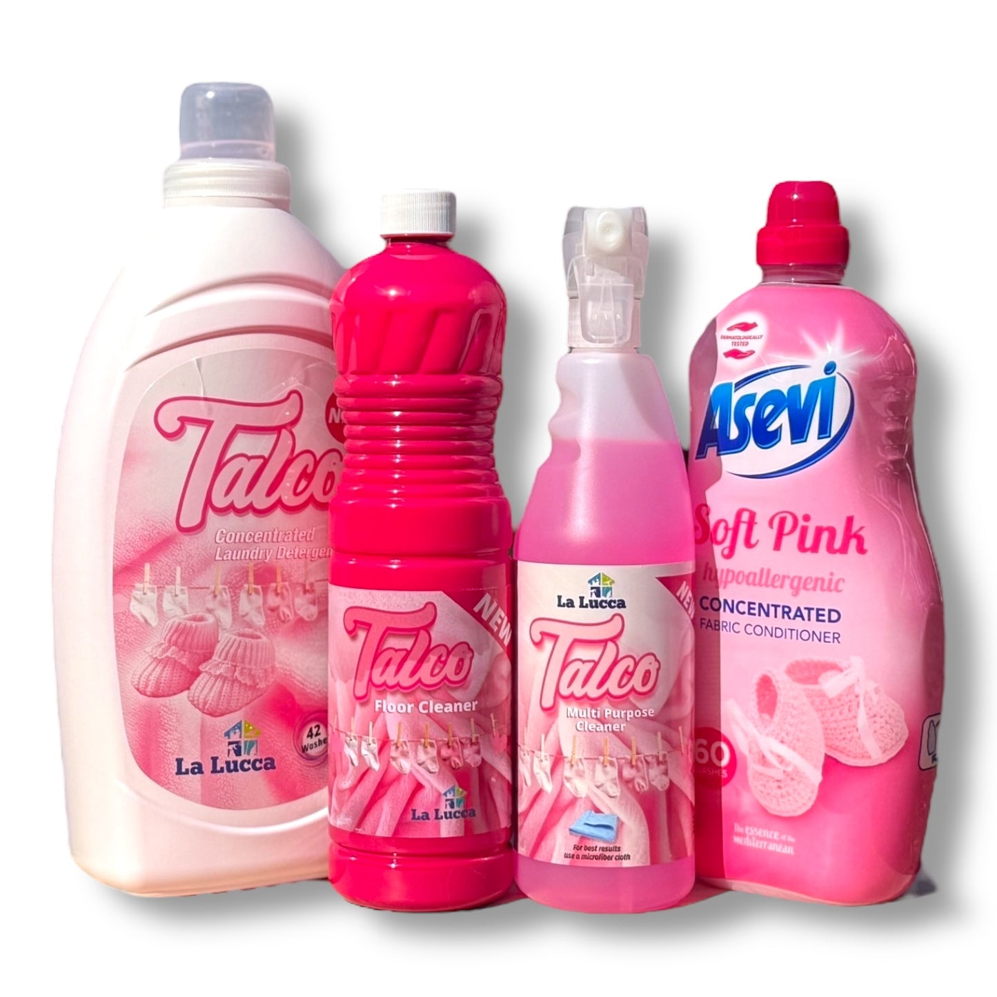 Pink Spanish cleaning bundle with talco rosa scent