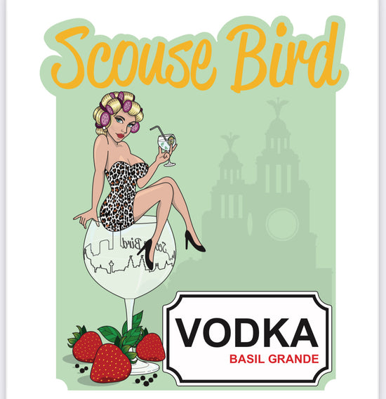 Scouse Bird Strawberry Basil Grande Vodka Miniature - Pack Of 12