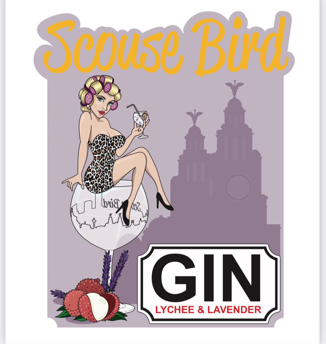 Scouse Bird Lavender & Lychee Gin 70cl