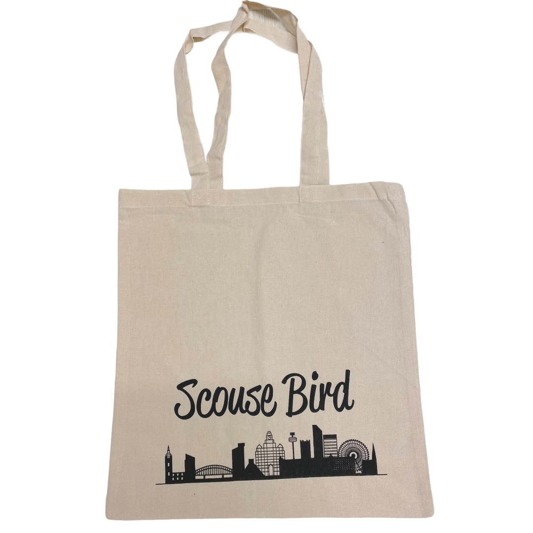 Scouse Bird Skyline Linen Tote Bag