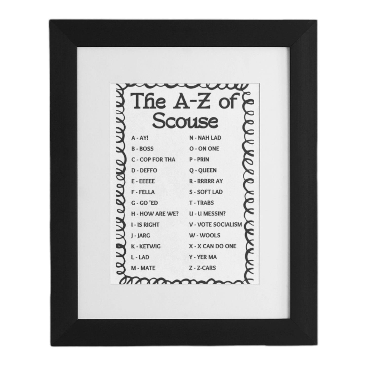 A-Z of Scouse Print