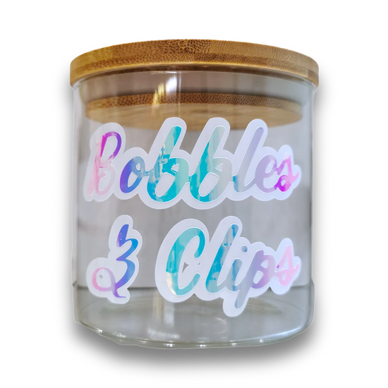 Bobbles & Clips Glass Jar
