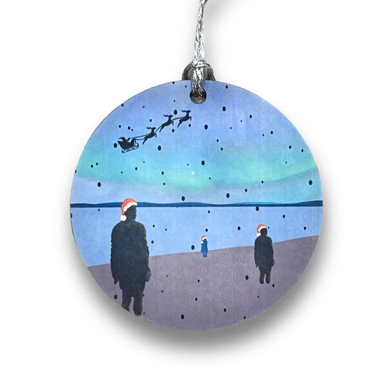 Father Christmas Crosby Beach Bauble Decoration