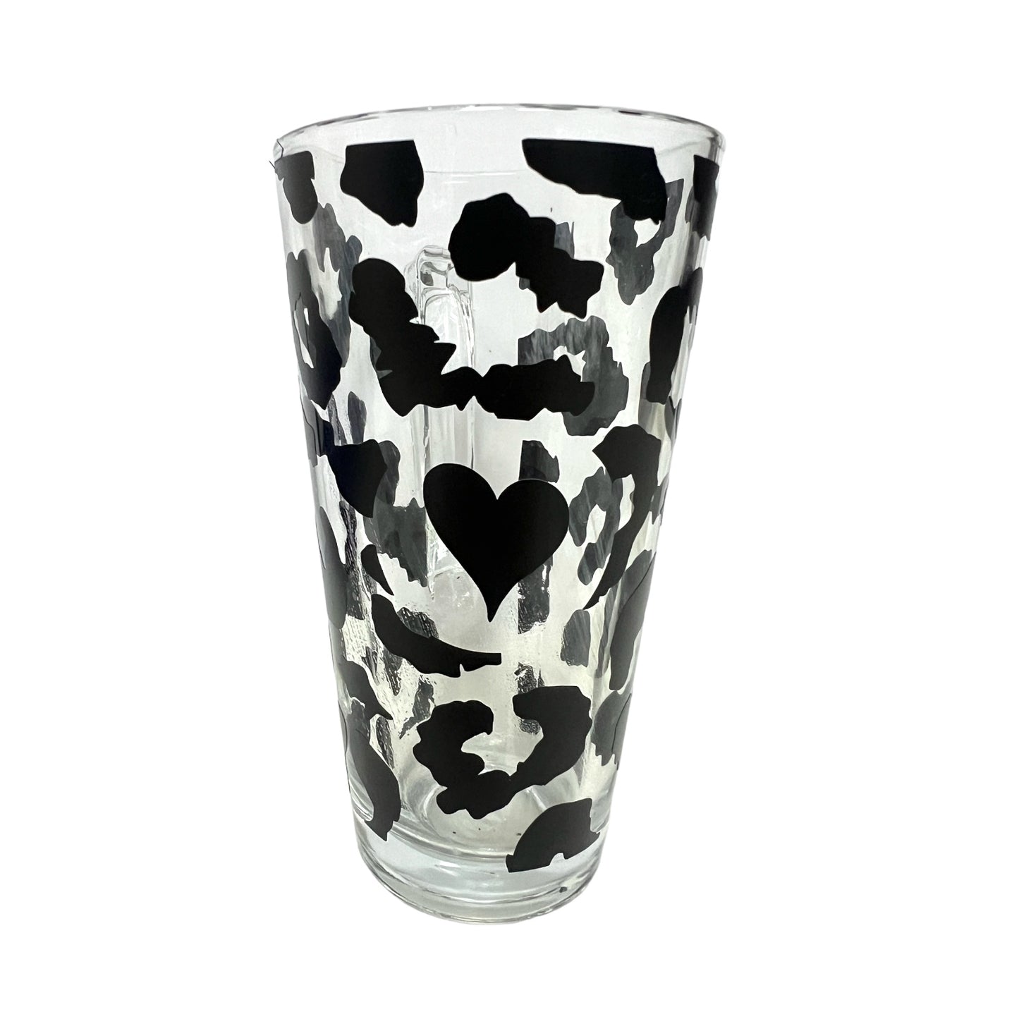 Leopard Print Latte Glass
