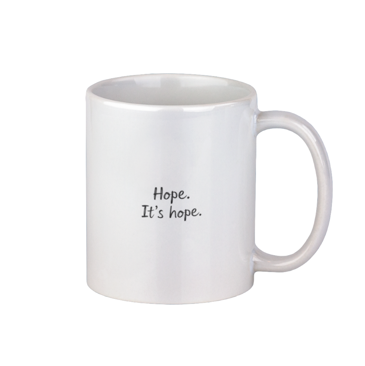 White ceramic mug with the phrase “Zack Polanski makes me feel things” – funny political Green Party merch.