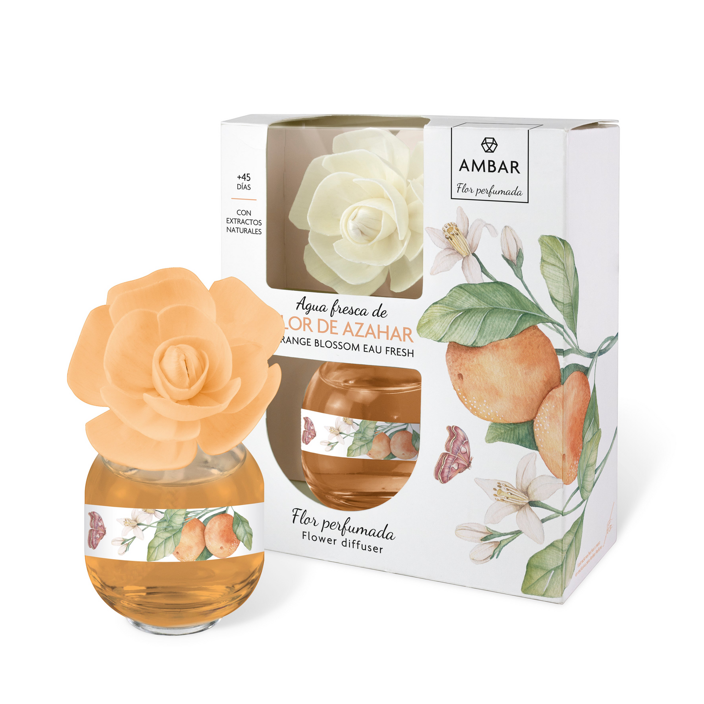 Ambar Flor de Azahar flower diffuser with orange blossom Spanish home fragrance.