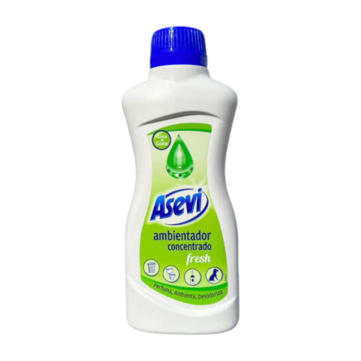 Asevi Fresh toilet drops bottle – Spanish cleaning product for fresh-smelling bathrooms.