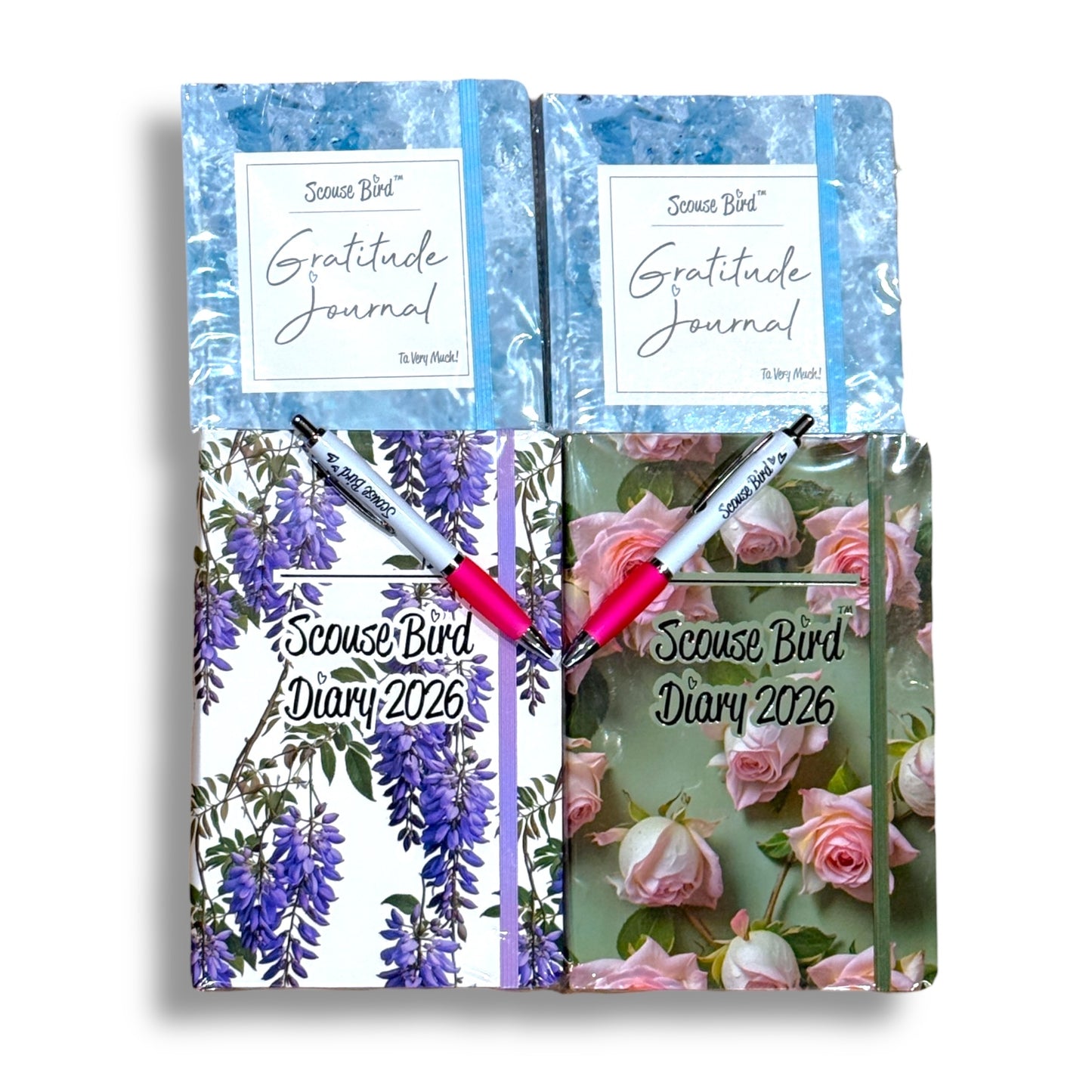 Save up to £36.96 with the 2026 Bestie Bundle – includes 2 Scouse Bird diaries, 2 gratitude journals, 2 pens & free delivery. From £39, personalisation optional.