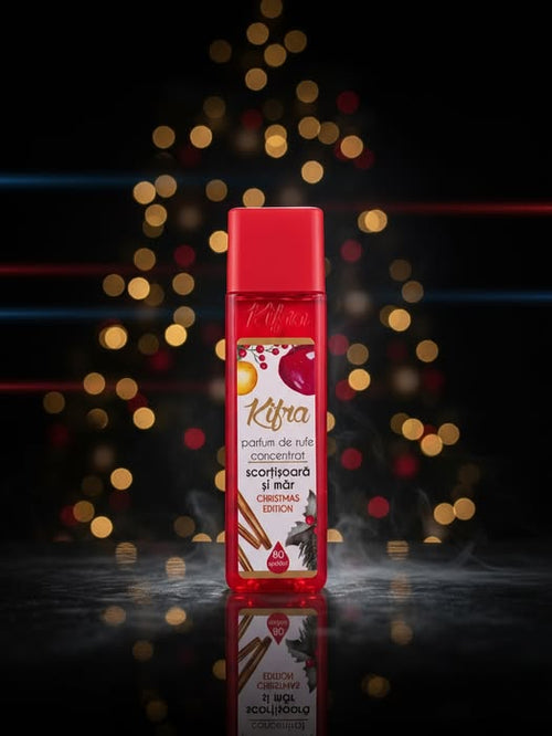 Bottle of Kifra Christmas laundry perfume – limited edition festive scent with orange, cranberries, apple and cinnamon