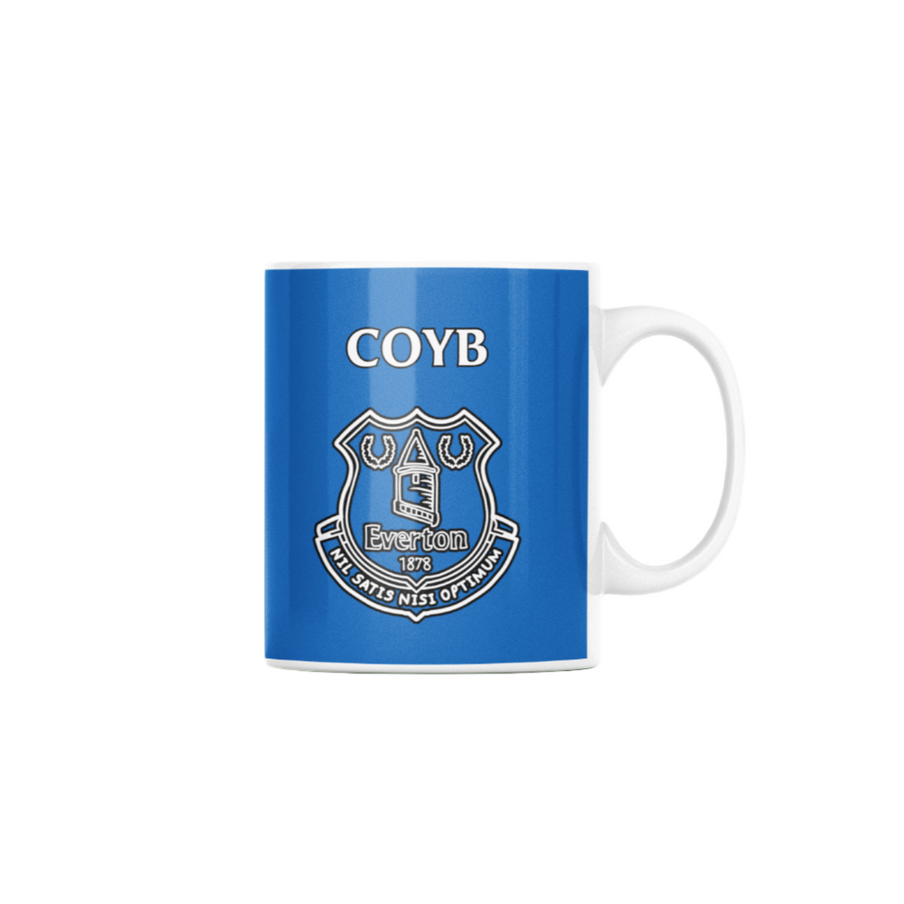 COYB Mug – bold ceramic mug celebrating Everton FC fans with a Come On You Blues design.