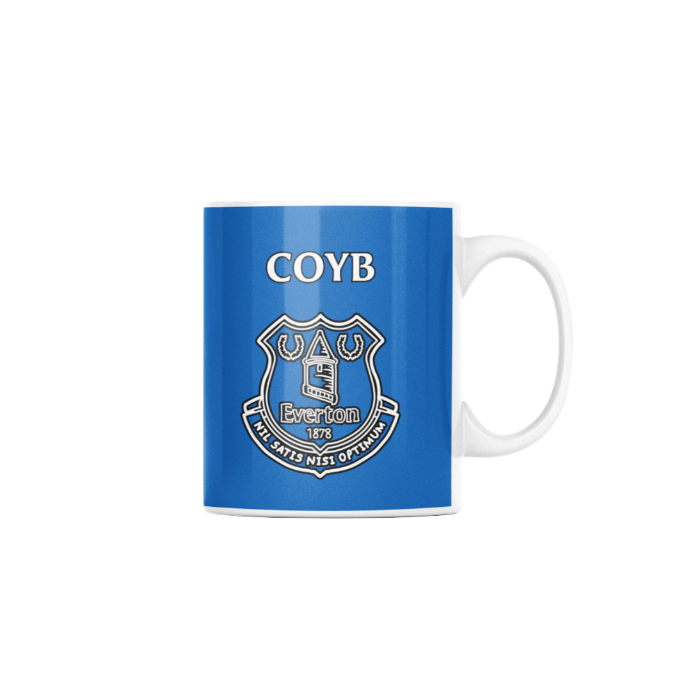 COYB Mug – bold ceramic mug celebrating Everton FC fans with a Come On You Blues design.
