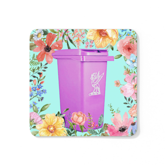Retro Floral Purple Bin Coaster