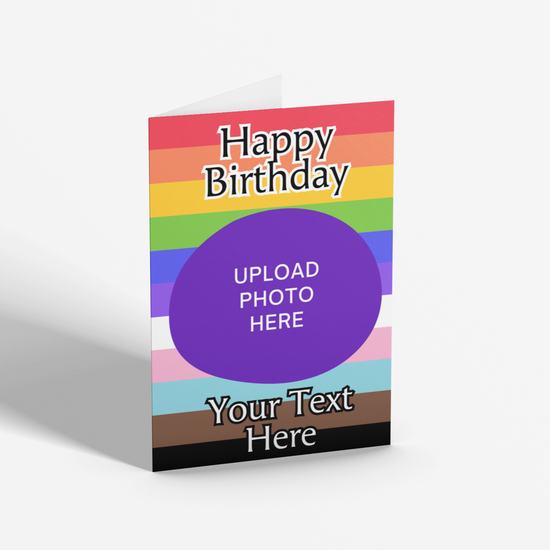 Custom Happy Birthday Photo Card - Rainbow Pride