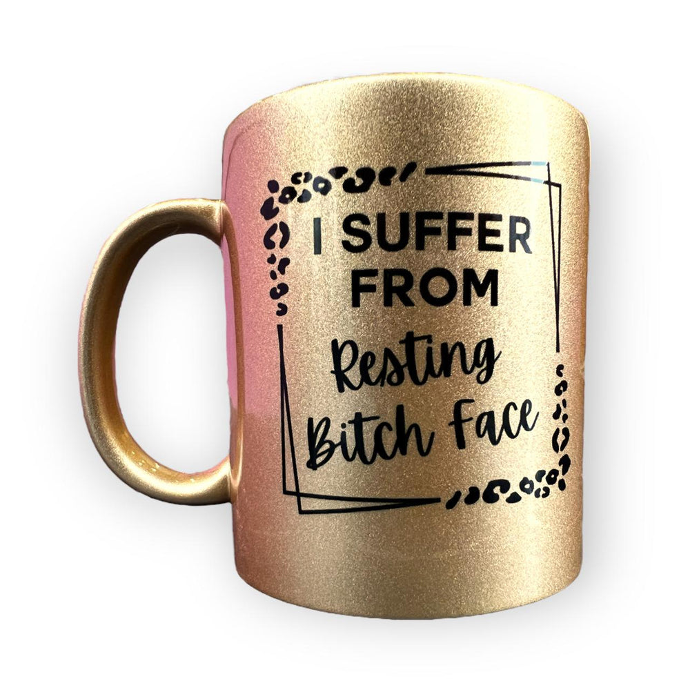 Resting Bitch Face Leopard Print Mug – bold, sassy ceramic mug with a neon leopard print design. Face Leopard Print Mug