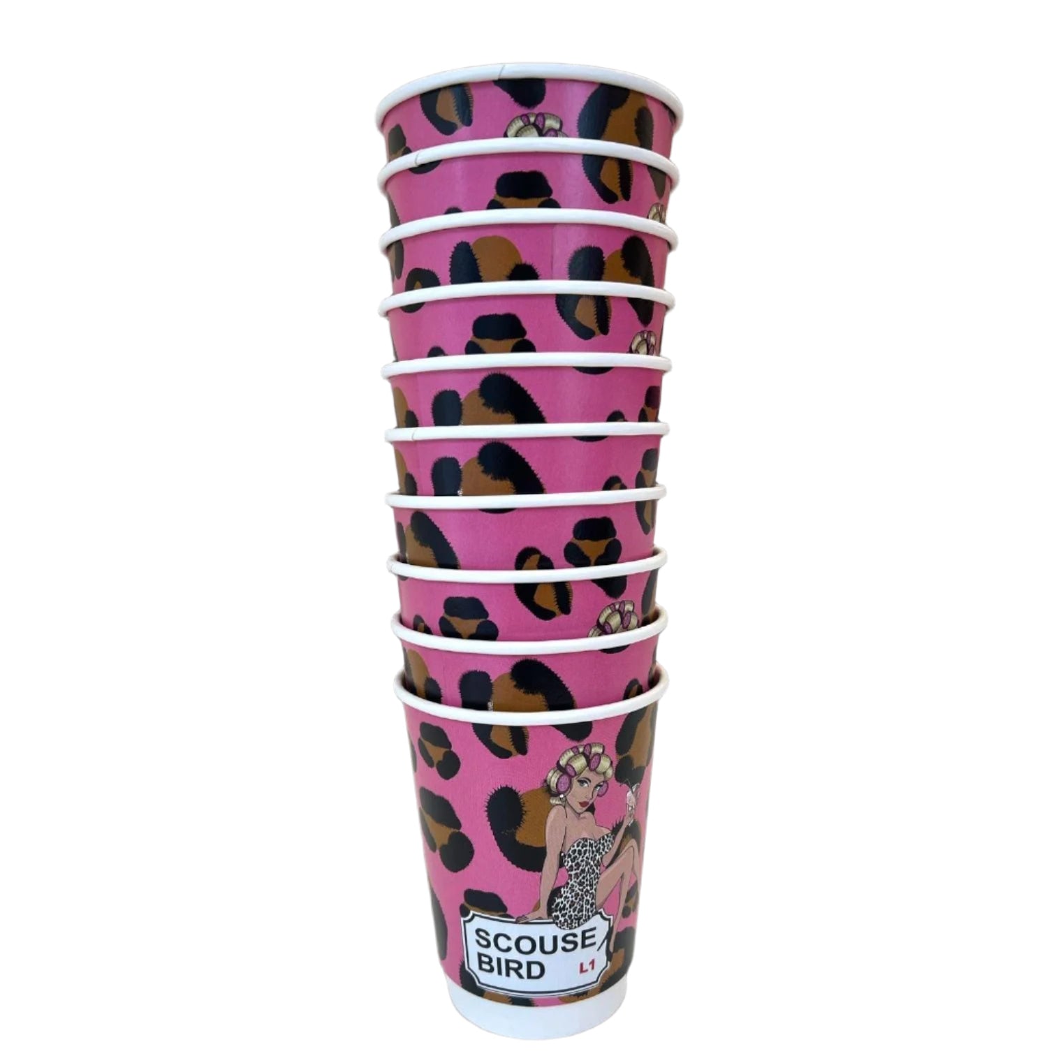 Scouse Bird Disposable Hot Drink Leopard Print Cup - Pack Of 5 | Unique ...