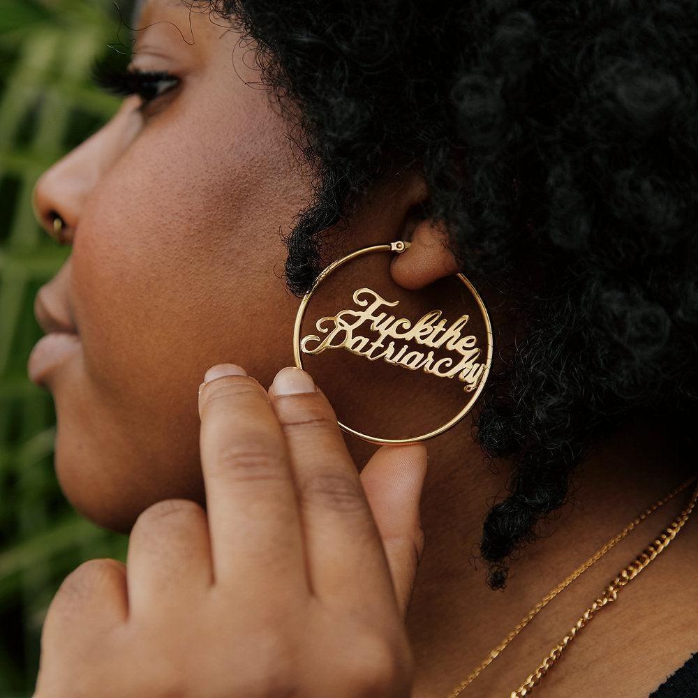 
                  
                    Fuck The Patriarchy - Hoop Earrings
                  
                