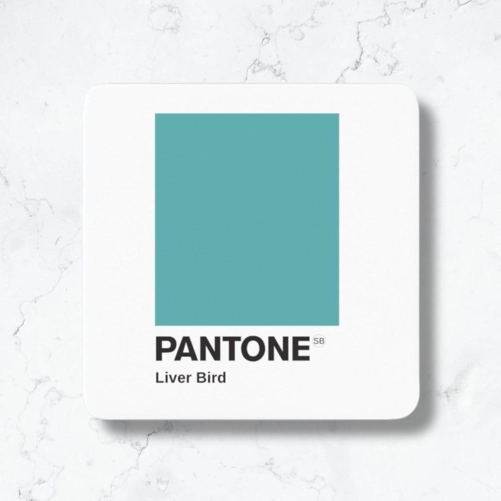 Scouse Pantone Coaster - Liver Bird Blue