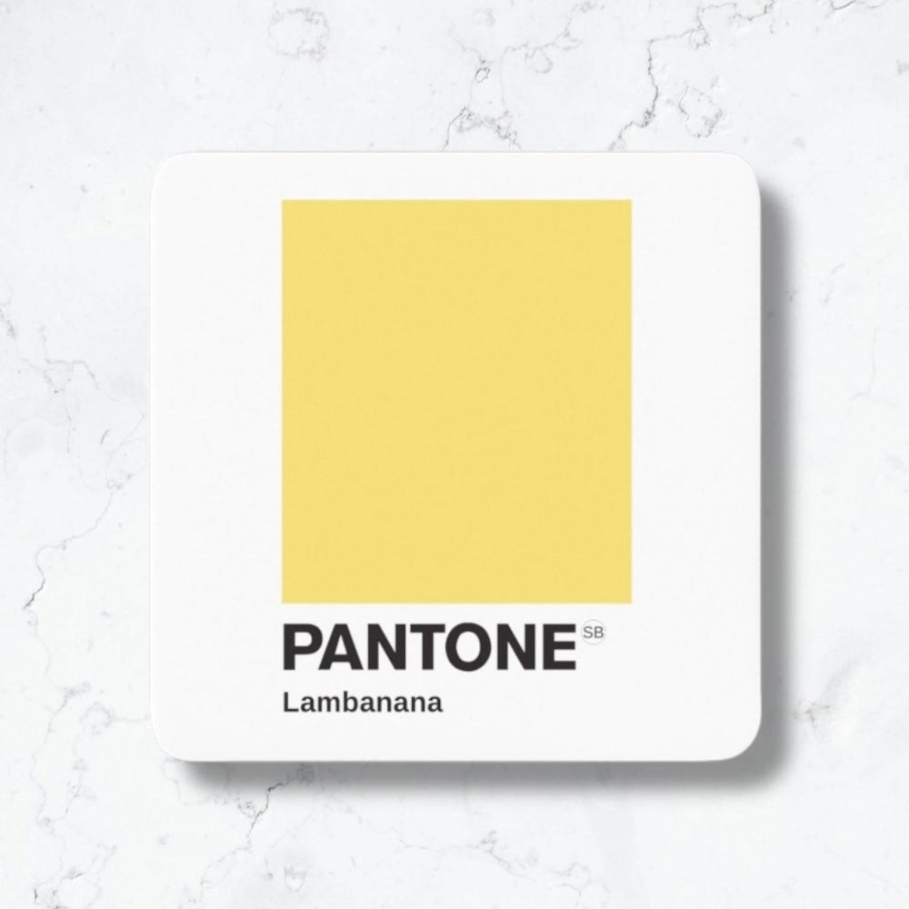 Scouse Pantone Coaster - Lambanana Yellow