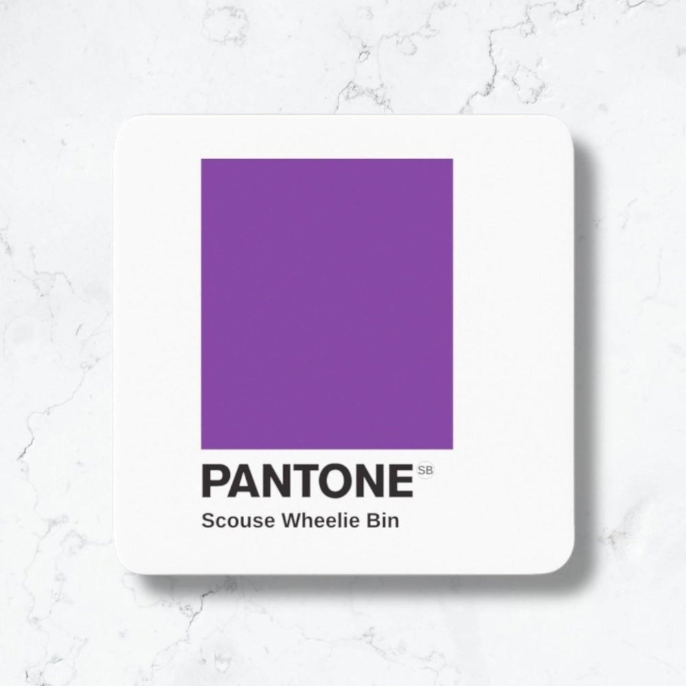 Scouse Pantone Coaster - Wheelie Bin Purple
