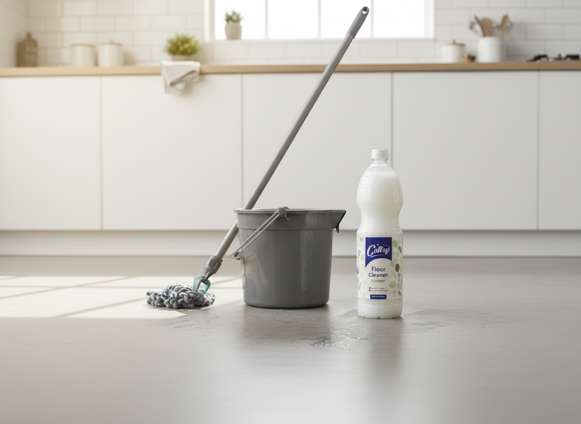 Colley Coconut scented floor cleaner bottle for fresh clean floors.