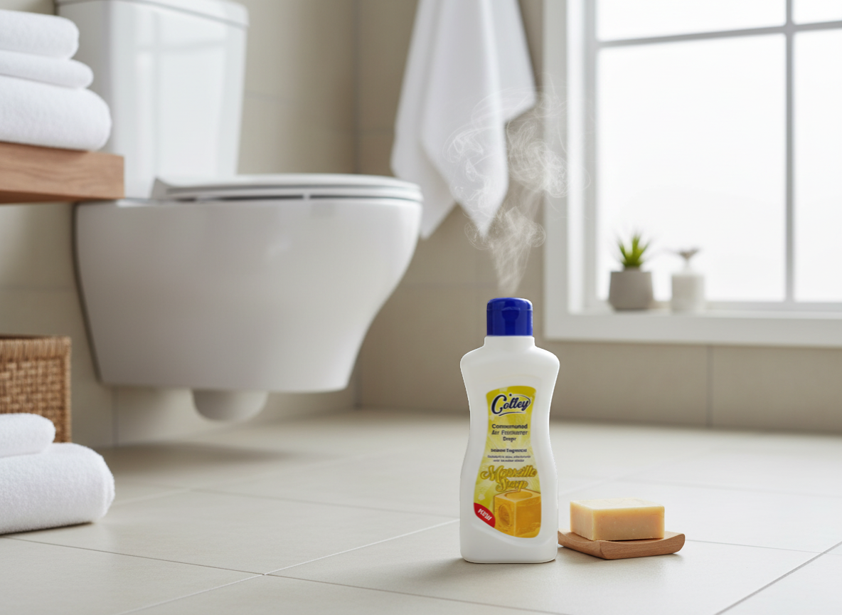 Colley Marsella air freshener drops 200ml for toilets bins and drains.