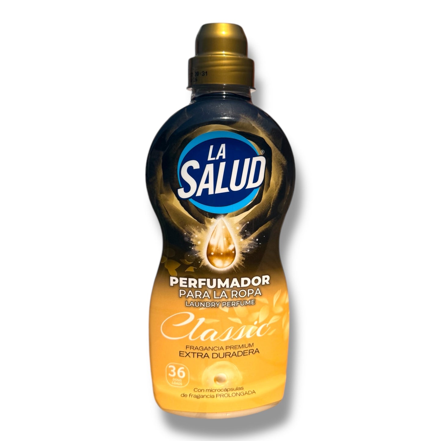 La Salud Classic Gold Laundry Perfume – Spanish laundry fragrance with soft powdery notes, ideal for clothes, bedding and towels.
