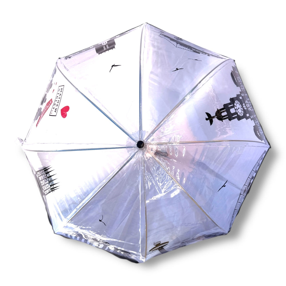 
                  
                    Liverpool Skyline Clear Umbrella Parasol style showing colourful skyline of liverpool including all iconic locations like Beatles lambana liver bird. great liverpool gift
                  
                