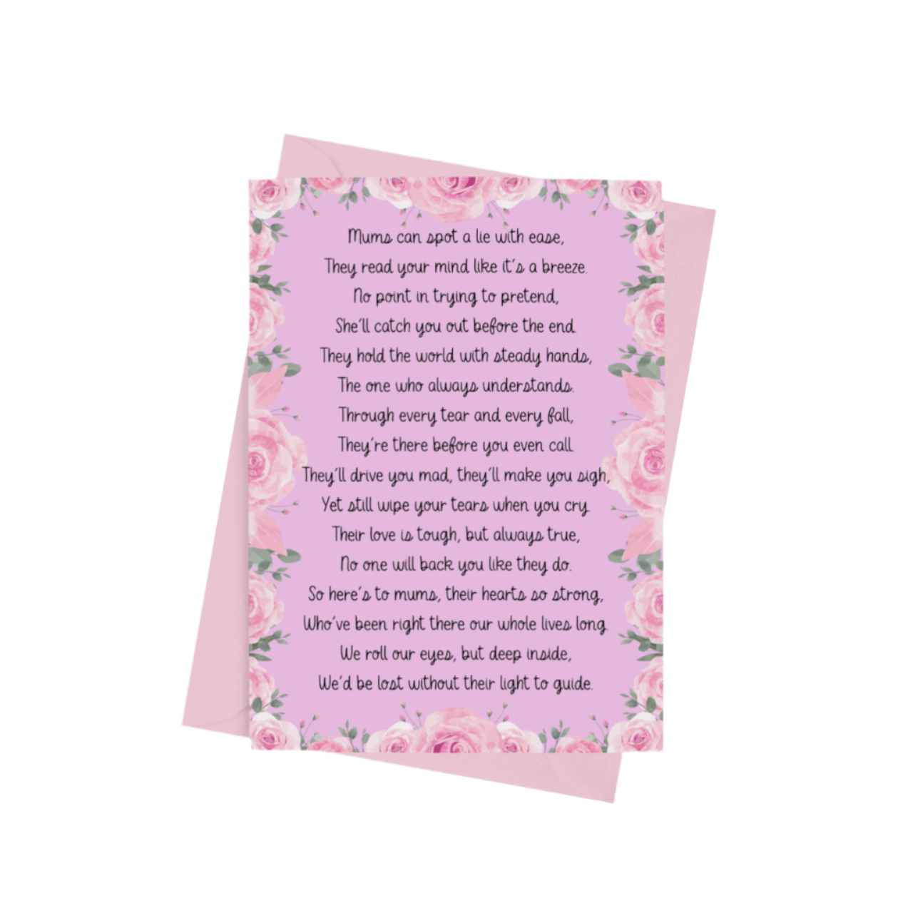Mum Appreciation Poem Mother’s Day Card – A5 greeting card featuring a heartfelt poem, perfect for making mums feel special.