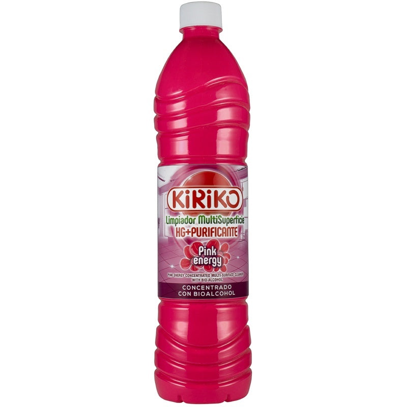 Scouse Bird Shop Kiriko Pink Energy concentrated multi-surface cleaner 1L bottle with floral scent and bio-alcohol formula.