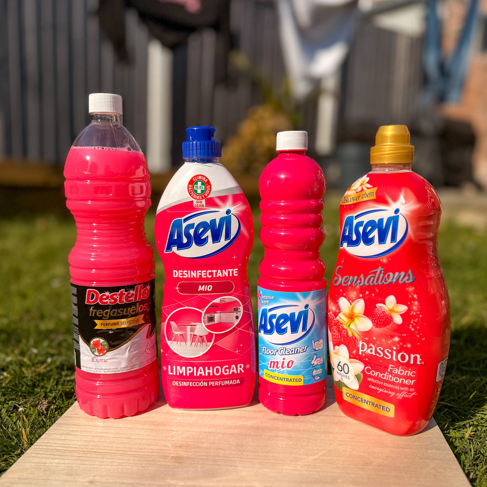 
                  
                    Asevi Spanish cleaning products in floral-fruity fragrance
                  
                