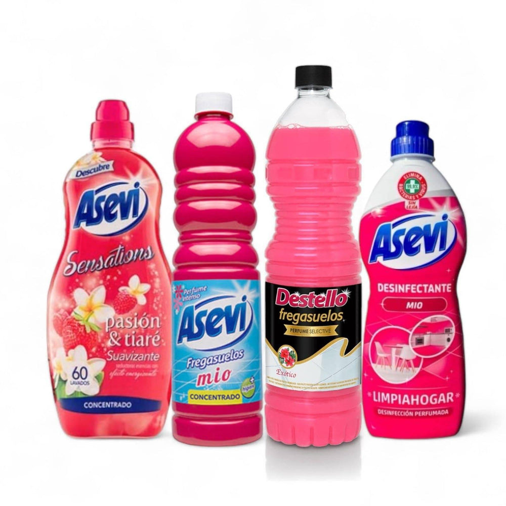 Red Spanish cleaning bundle with floral and fruity scents