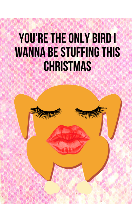 Stuffing Bird Christmas Card