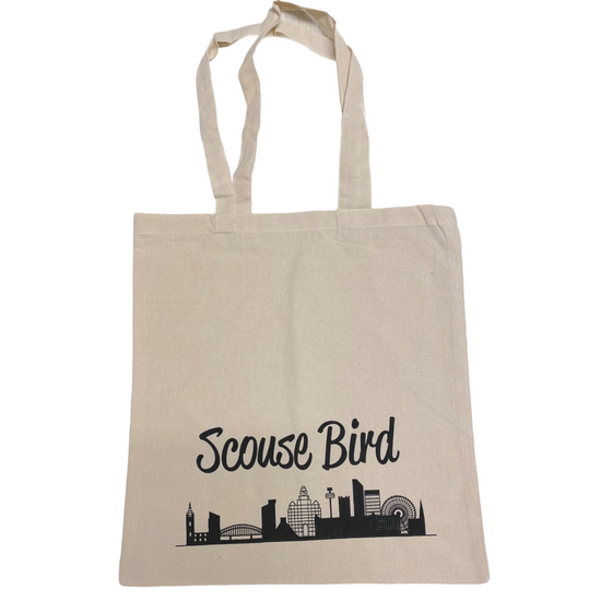 Load image into Gallery viewer, Scouse Bird Skyline Linen Tote Bag
