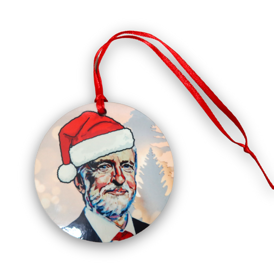 Jeremy Corbyn Socialist Santa Christmas Bauble Decoration