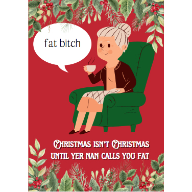 Fat Bitch Christmas Card