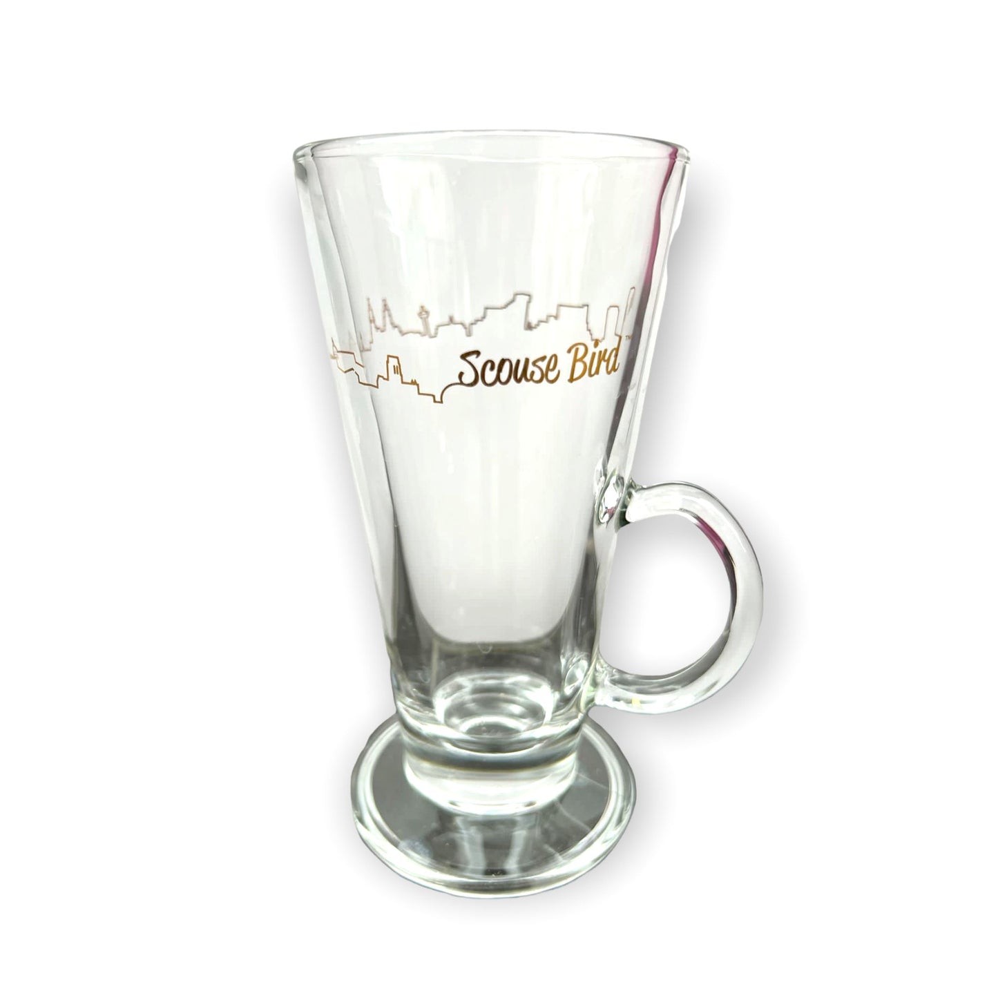 Load image into Gallery viewer, Scouse Bird Liverpool Skyline Latte Glass
